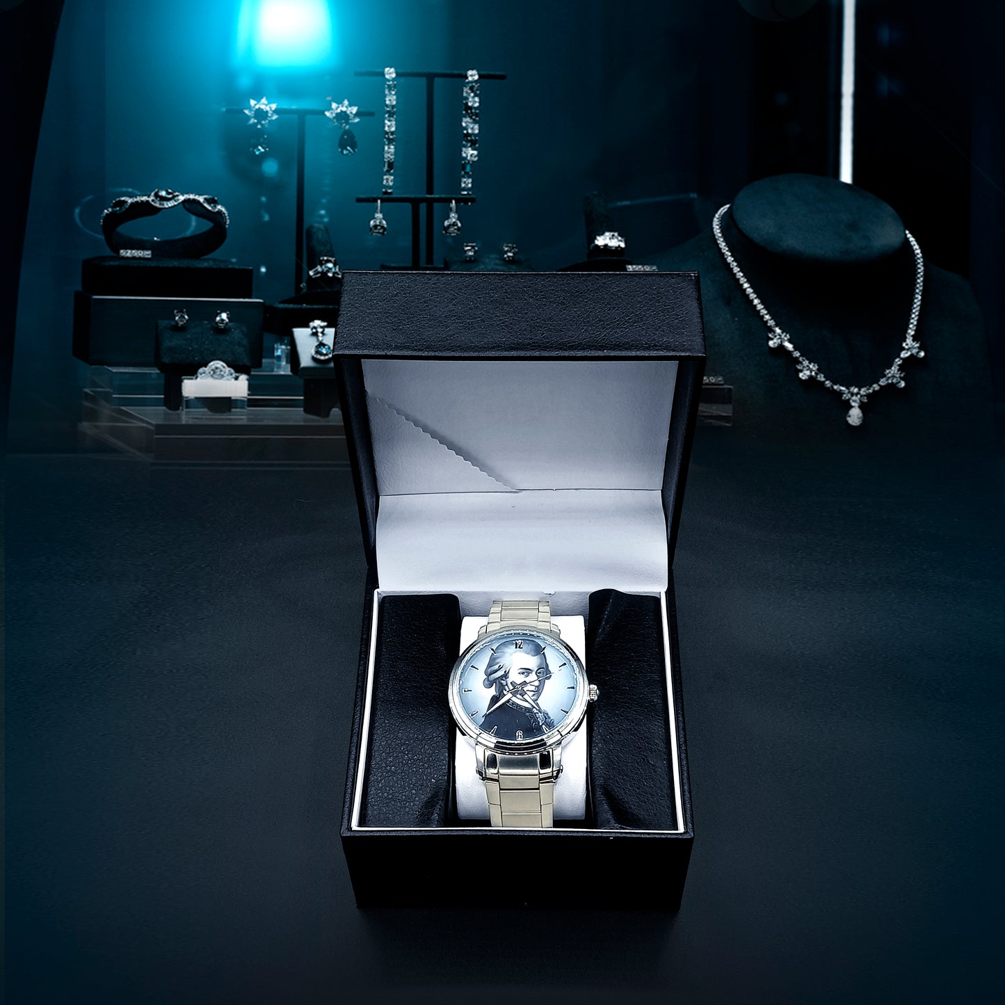 Lovegang Amadeus Mozart Steel Strap Automatic Watch (With Indicators)