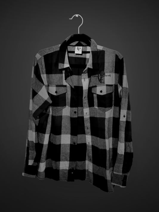 Love Long Sleeve Flannel - Black and grey