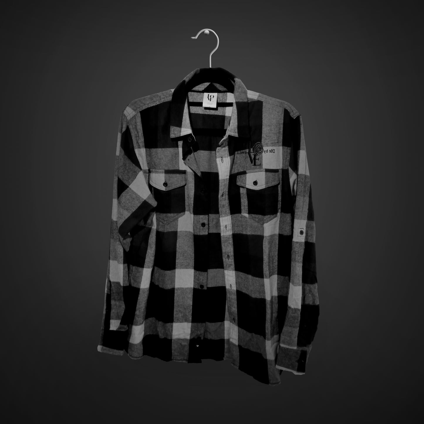 Love Long Sleeve Flannel - Black and grey