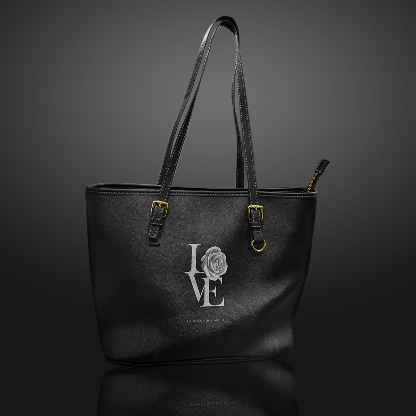 Love Large Leather Tote Bag for Women